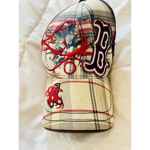 New Era 39thirty Boston Red Sox Hat Stretch Fit Med-Lrg Plaid Design